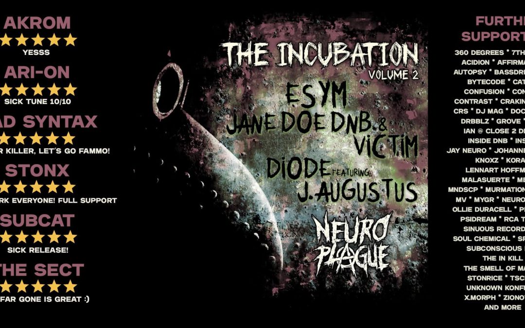 ESYM / JANE DOE & VICTIM / DIODE feat J.Augustus – INCUBATION VOL. 2 EP – NEURO PLAGUE